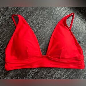 Jcrew Plunge V-neck Bikini Top Red M